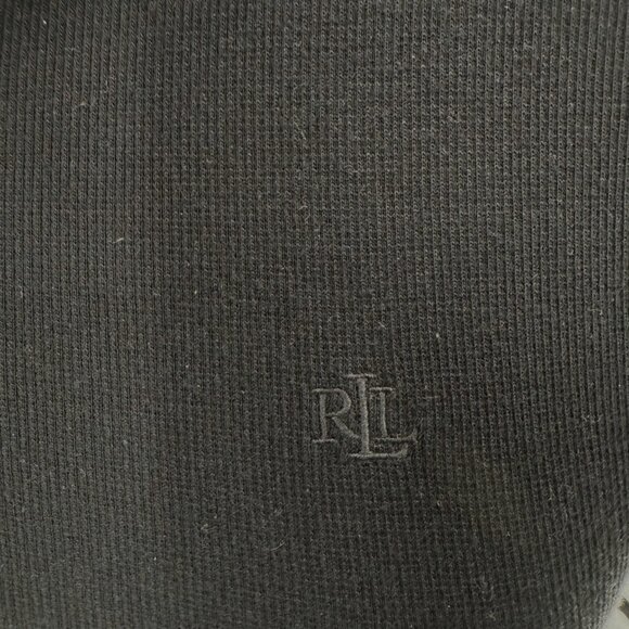 Lauren Ralph Lauren Black Polo-Style Knit Dress With Button-Front & Short Sleeve - Picture 9 of 12